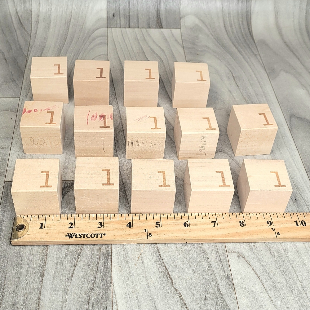 Wooden Building Blocks 28 Piece LOT - with Marked Measurements - Loose Parts - Picture 4 of 9